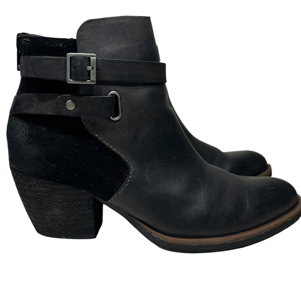 Korks Leather Suede Ankle Boots Dark Academia Black Buckle 5